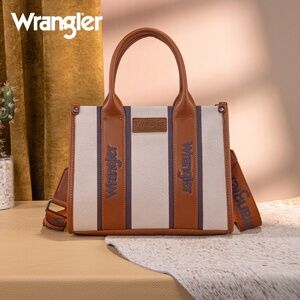 Wrangler Color Block Tote/Crossbody Brown